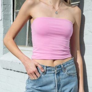 Brandy Belleville hot pink tube top